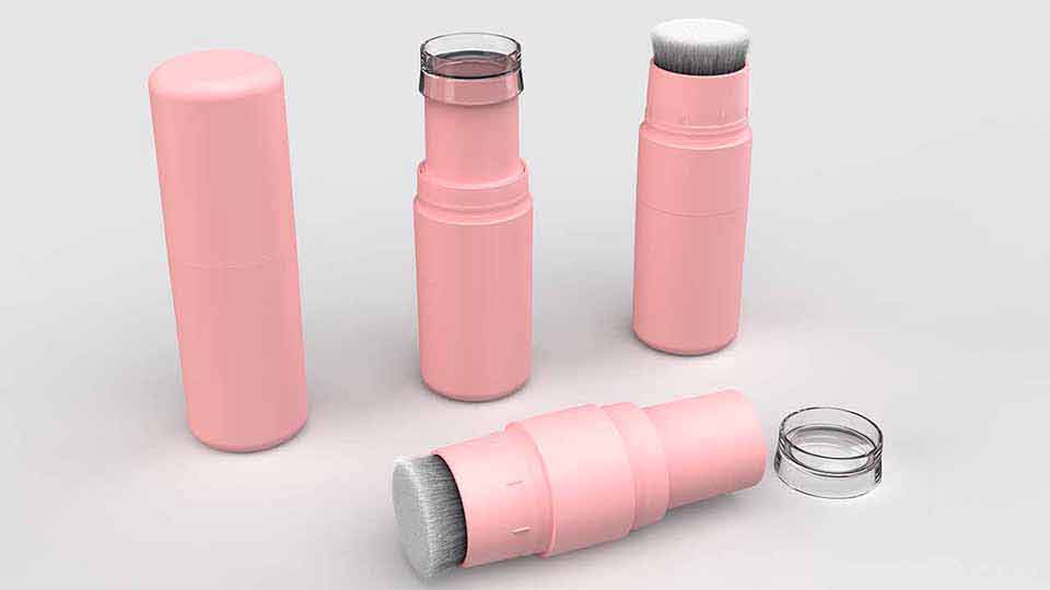 ब्रश हेड के साथ पाउडर स्टिक ट्यूब